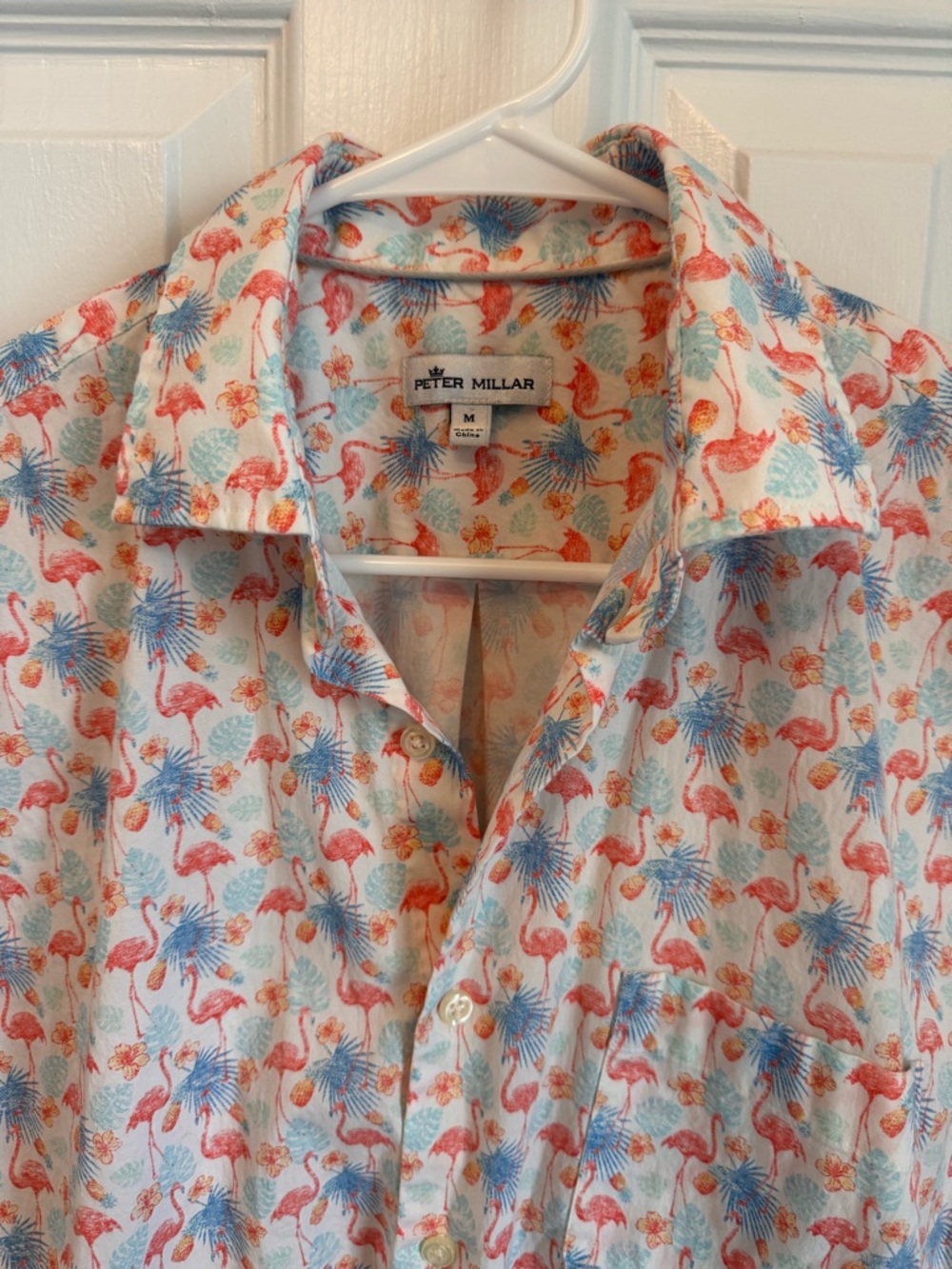 PETER MILLAR Seaside Paradise Cotton-Blend Sport Shirt Size M - Picture 11 of 13